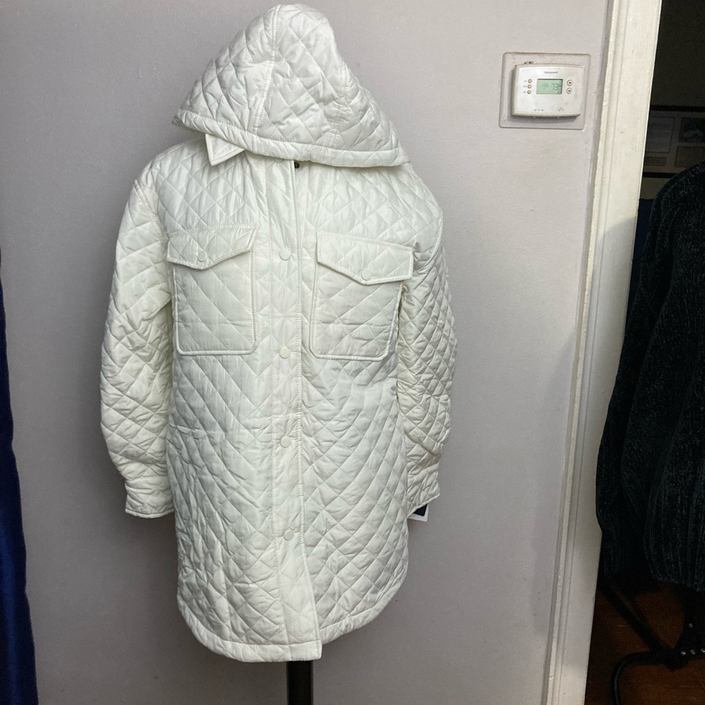 10-7 Lucky brand jacket coat quilted off white medium water resistant NWT